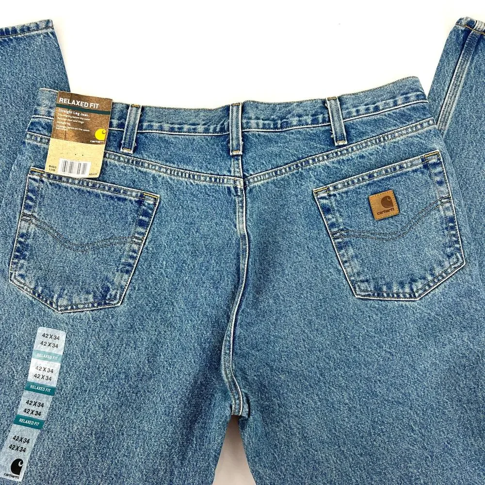 Carhartt Mens Relaxed Fit Jeans Style No. B 460 LVB Straight Leg Size 42x34 NEW